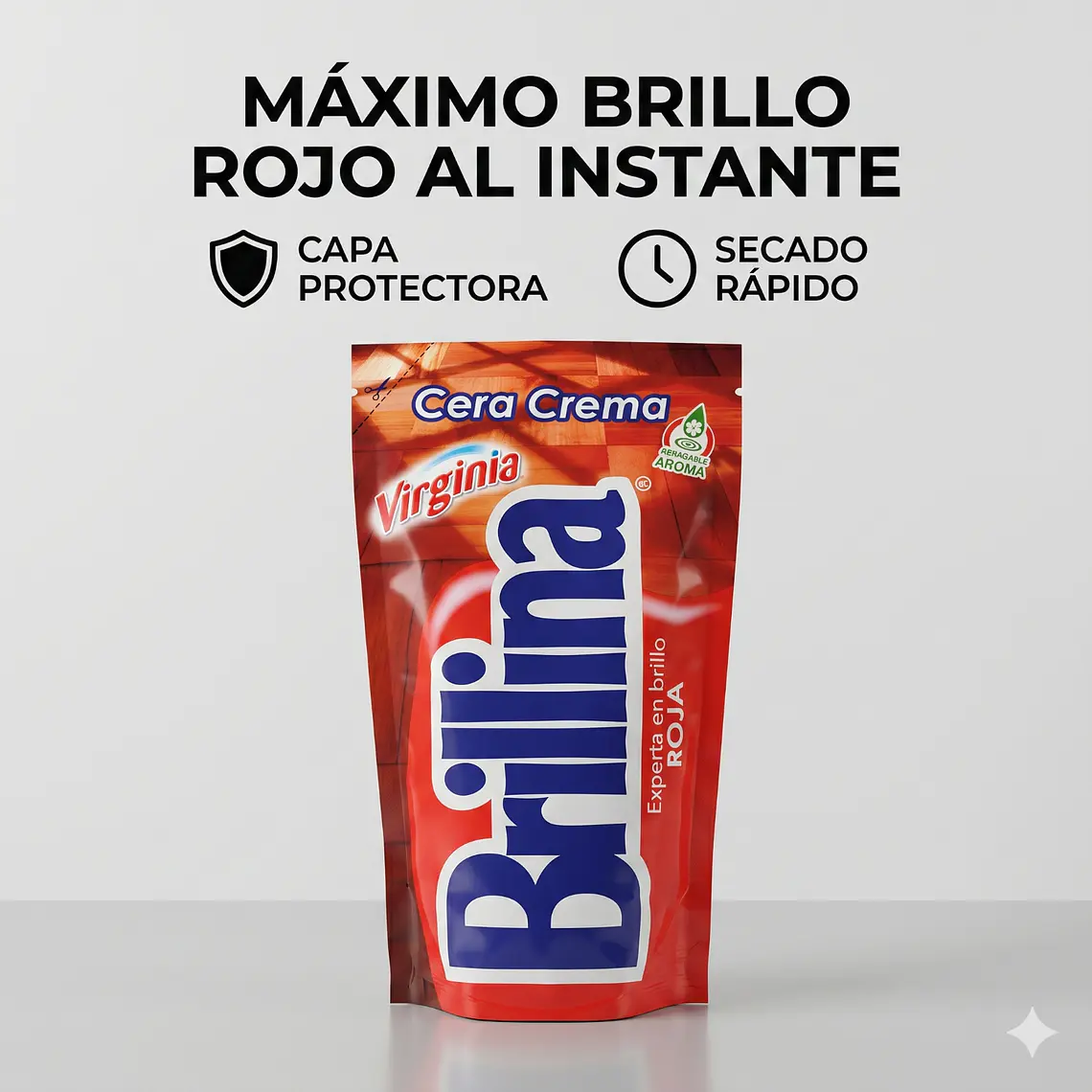 Cera Pisos Roja Brillina 340cc 2