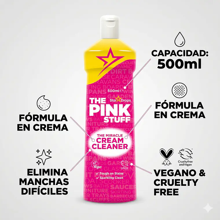 Limpiador En Crema Multiuso The Pink Stuff 500ml 4