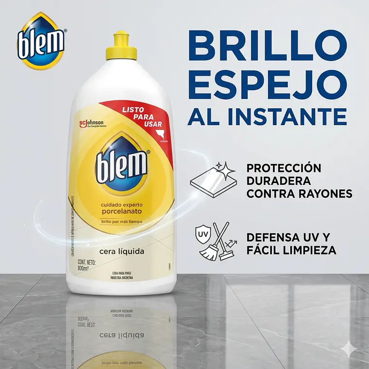 Cera Líquida Blem Pisos Porcelanato 800 ml 2
