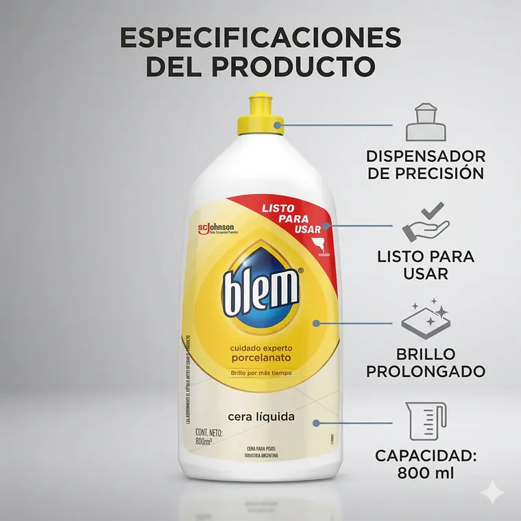 Cera Líquida Blem Pisos Porcelanato 800 ml 4