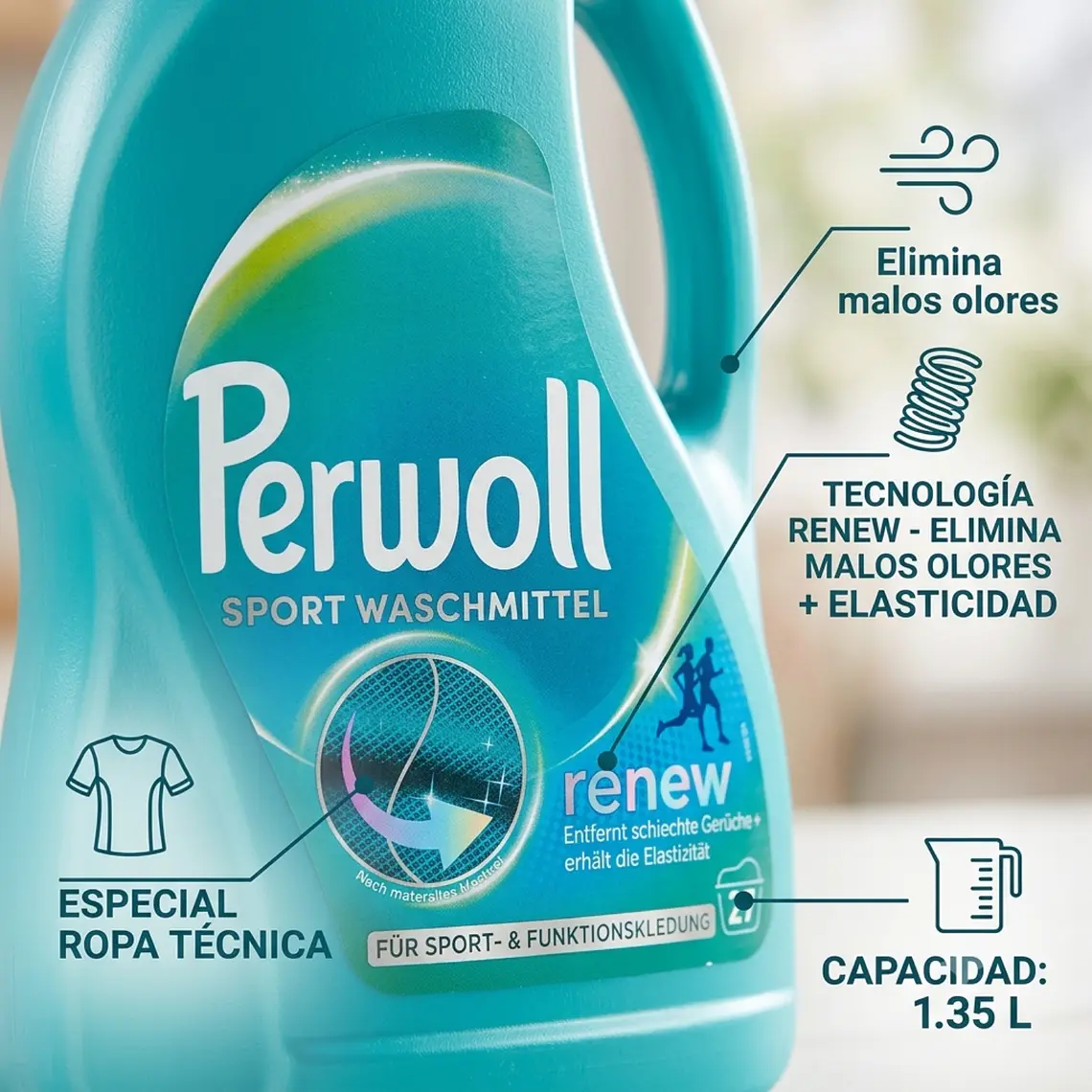 Detergente Ropa Deportiva Perwoll Sport 1.35L 4