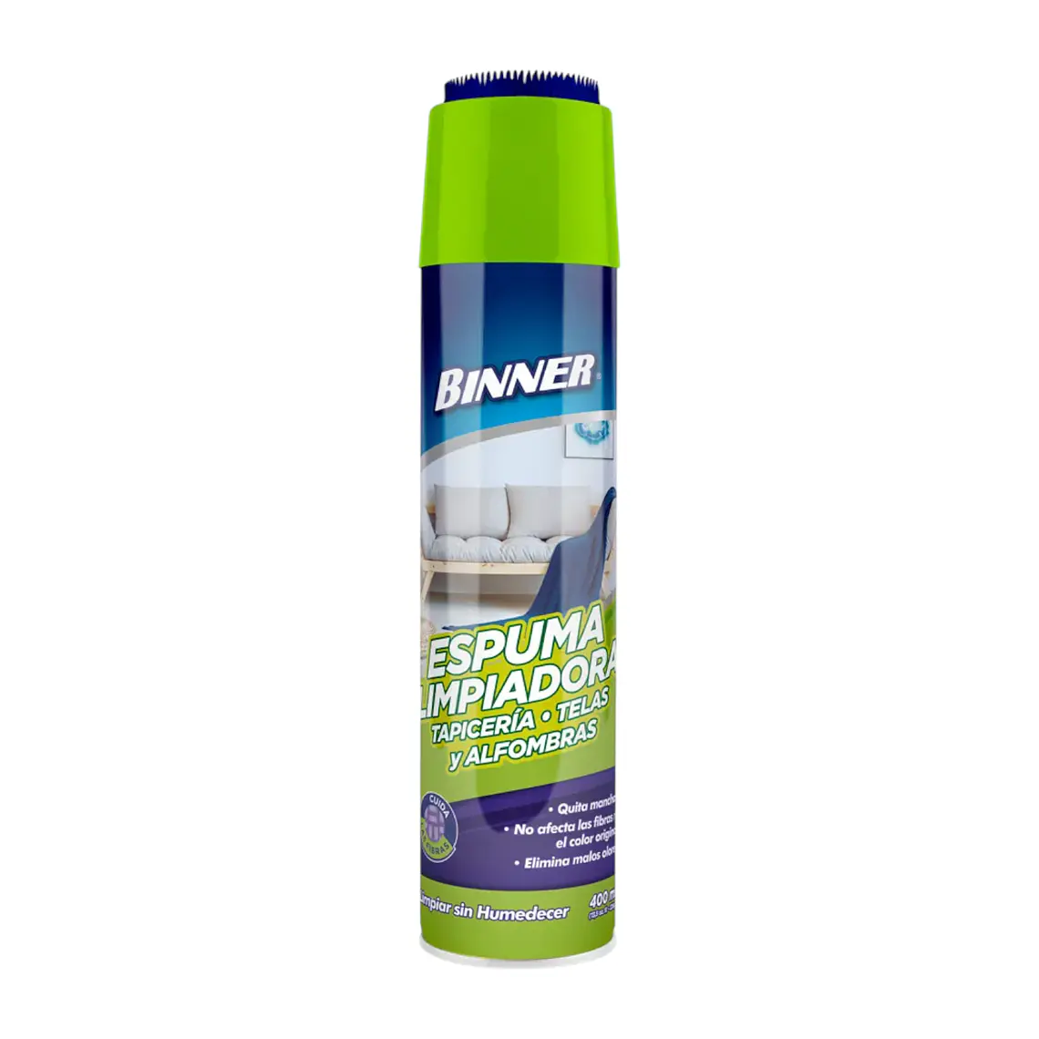 Limpiador Tapicería Telas Alfombras Binner Espuma 400ml 1