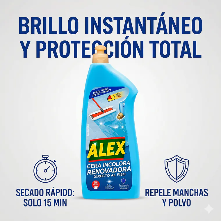 Cera Líquida Incolora Renovadora Alex 900cc 2