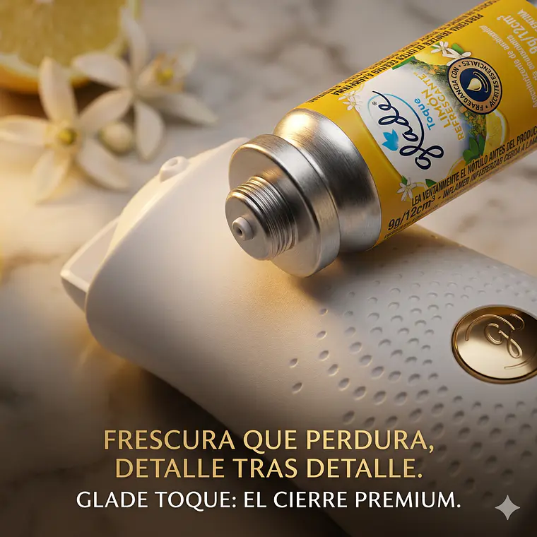 Glade Toque Aparato + Repuesto 9g Aroma Limón Refrescante 7