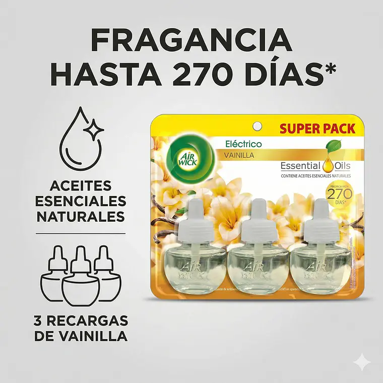 Repuesto Desodorante Eléctrico Air Wick Vainilla 3x21ml 2