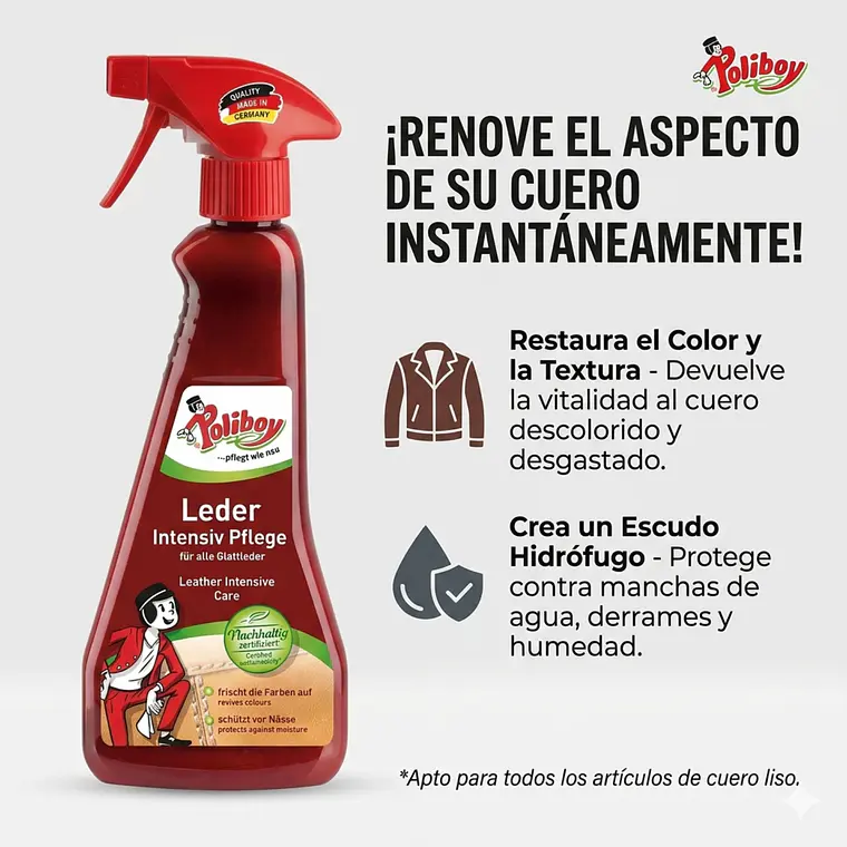 Limpiador De Cuero Poliboy 375ml 2