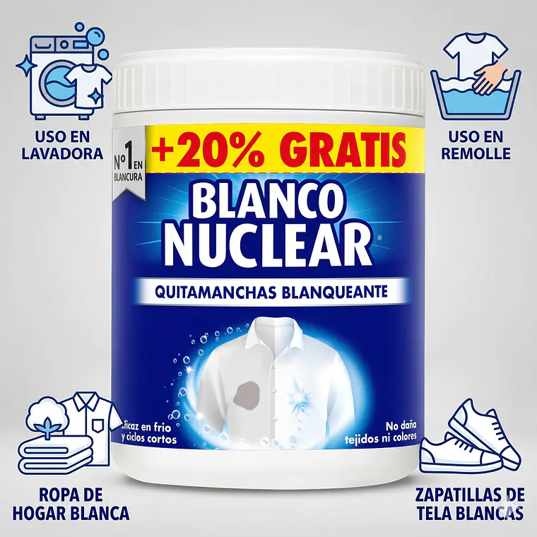 Quitamanchas Blanco Nuclear Polvo 550g 4