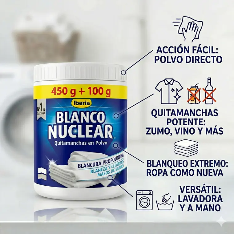 Quitamanchas Blanco Nuclear Polvo 550g 5