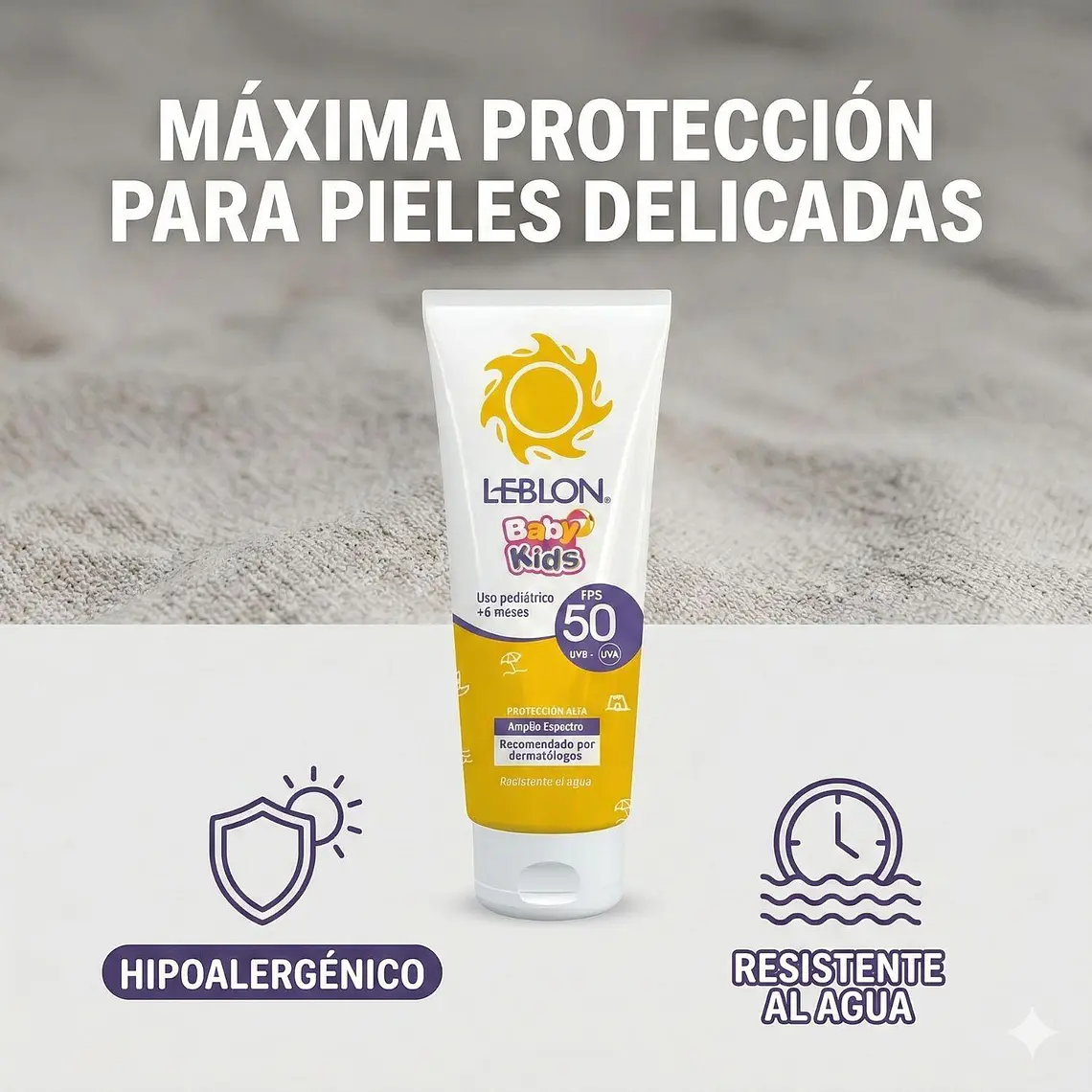 Protector Solar Niños Leblon Baby Kids FPS50 190g 6