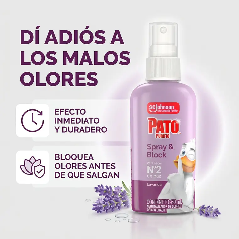 Pato Purific Neutralizador Olores Lavanda 60ml 2