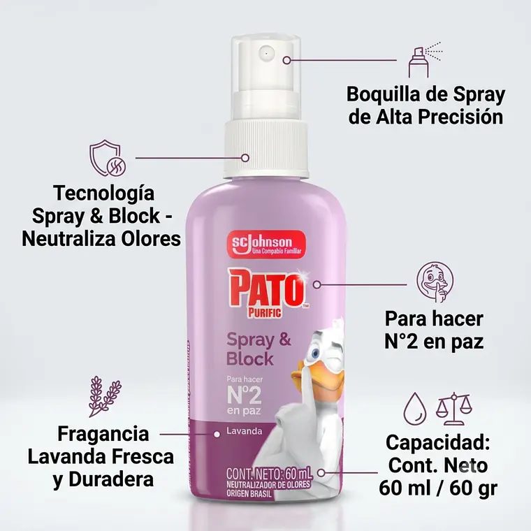 Pato Purific Neutralizador Olores Lavanda 60ml 5