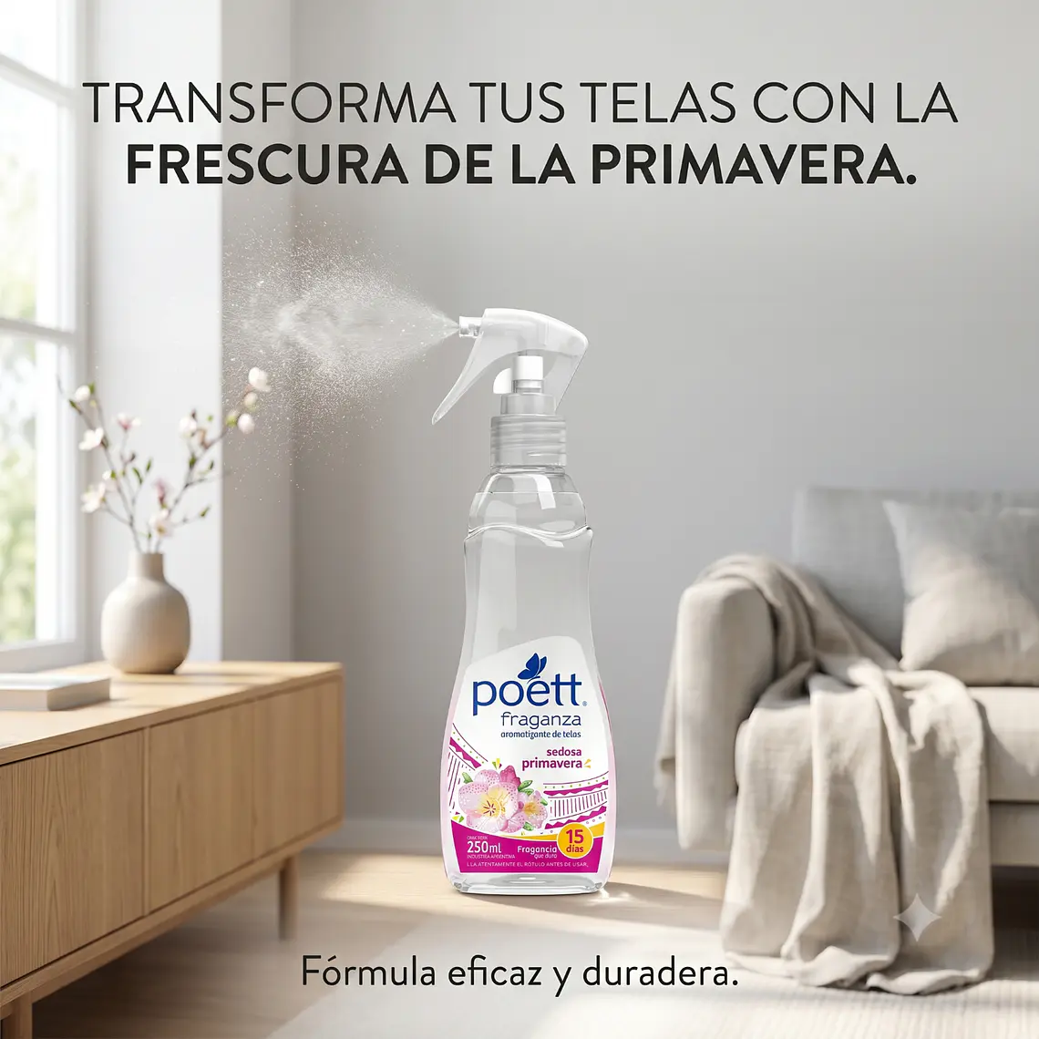 Aromatizante Telas Poett Sedosa Primavera 250ml 5