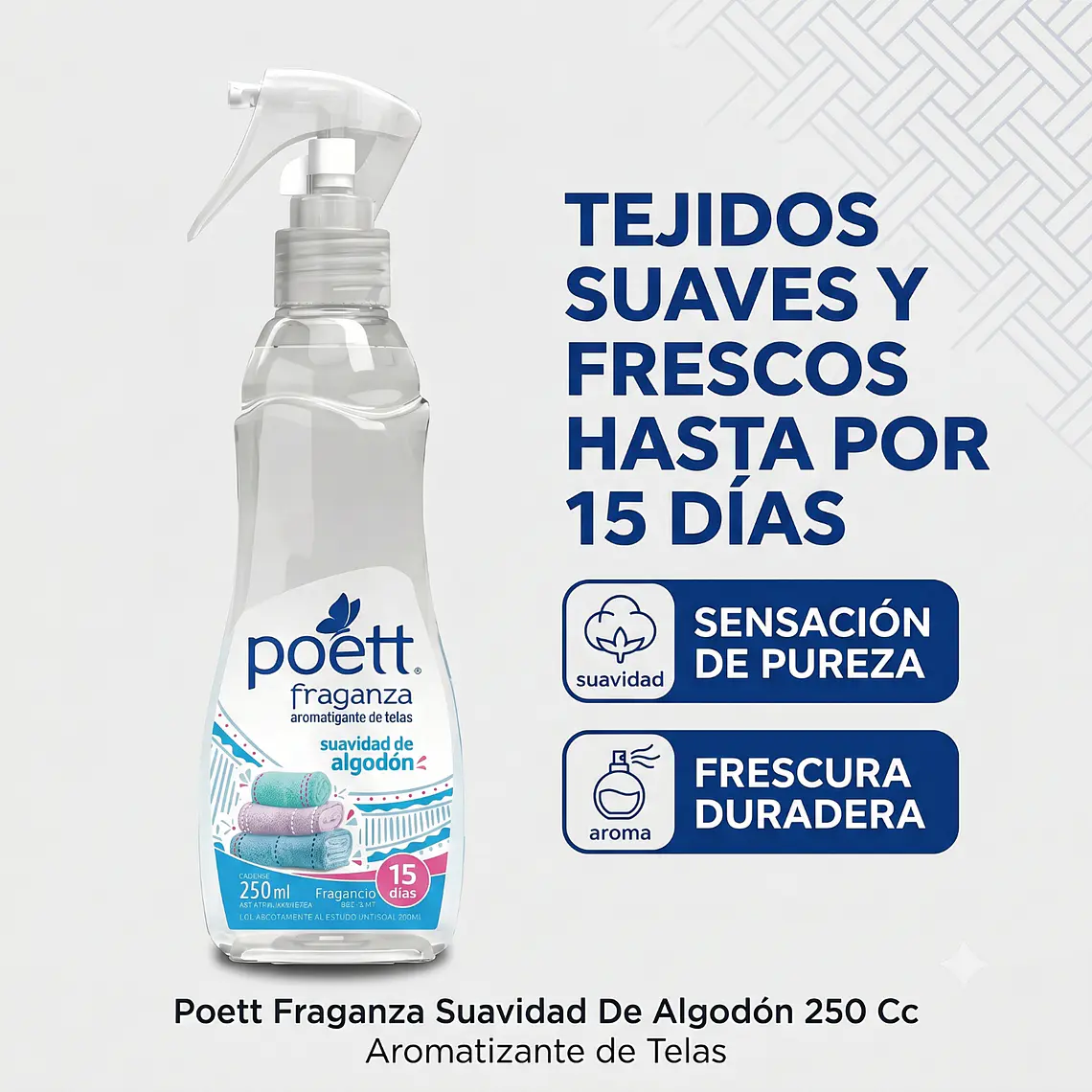 Aromatizante Telas Poett Suavidad Algodon 250ml 2