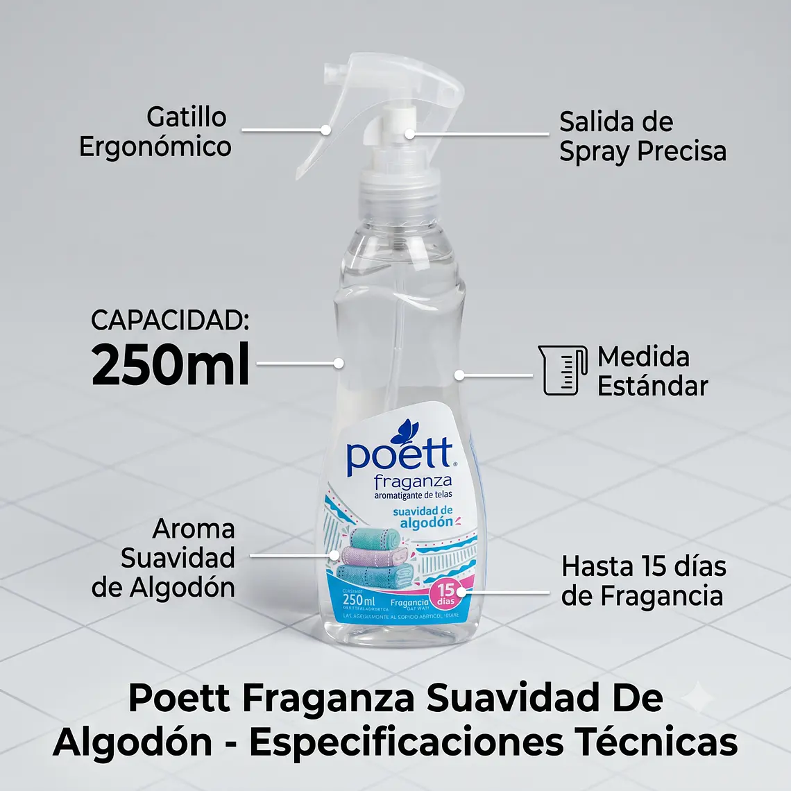 Aromatizante Telas Poett Suavidad Algodon 250ml 4
