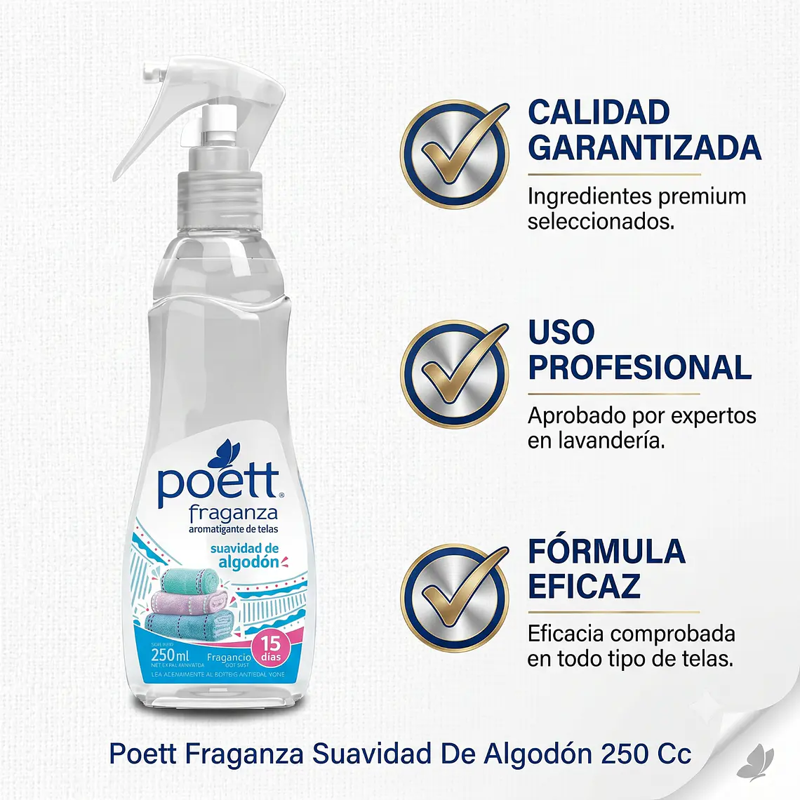Aromatizante Telas Poett Suavidad Algodon 250ml 6