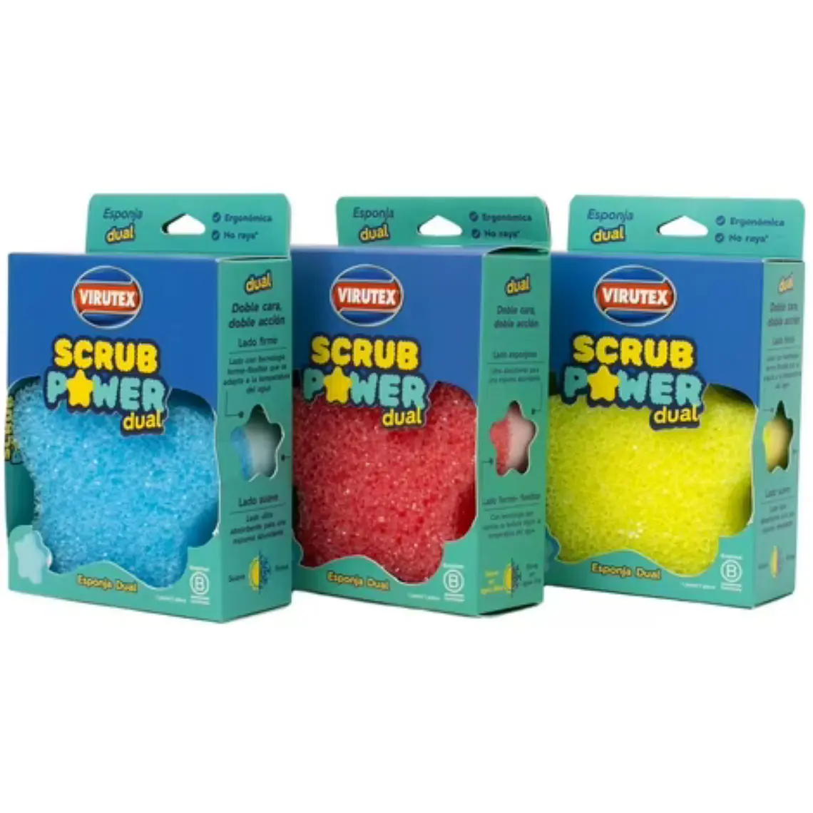 Esponja Dual Virutex Scrub Power Doble Cara 1 Unidad 1