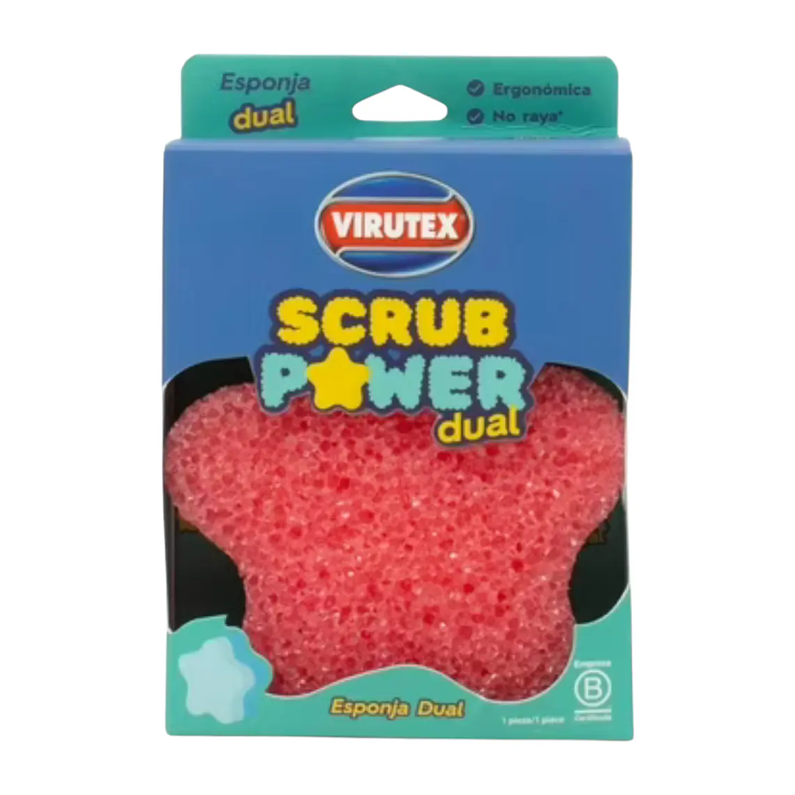 Esponja Dual Virutex Scrub Power Doble Cara 1 Unidad 4