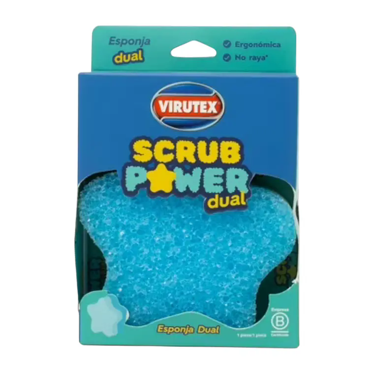 Esponja Dual Virutex Scrub Power Doble Cara 1 Unidad 5