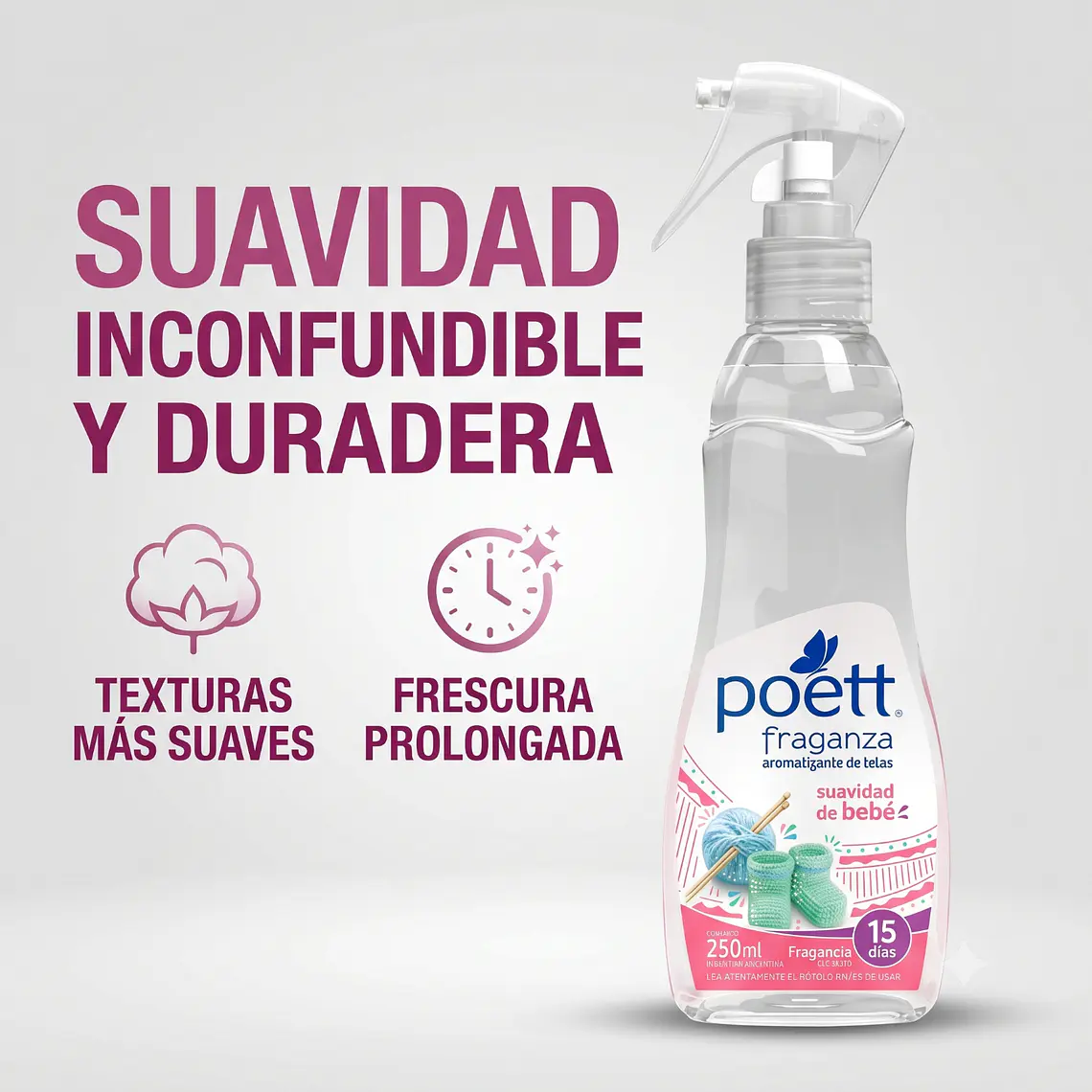 Aromatizante Telas Poett Suavidad Bebe 250ml 2