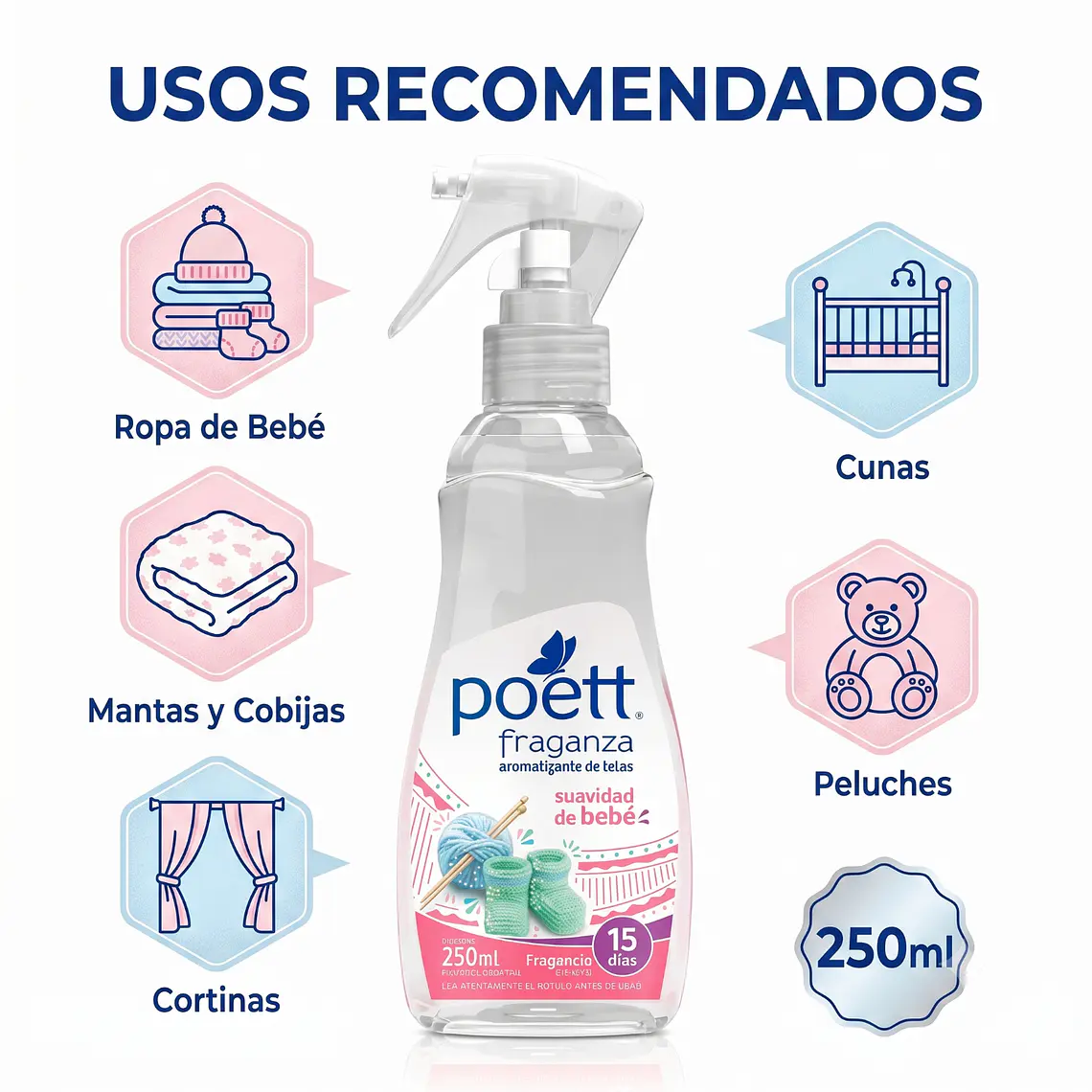 Aromatizante Telas Poett Suavidad Bebe 250ml 3