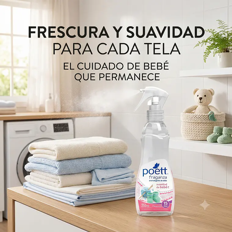 Aromatizante Telas Poett Suavidad Bebe 250ml 5