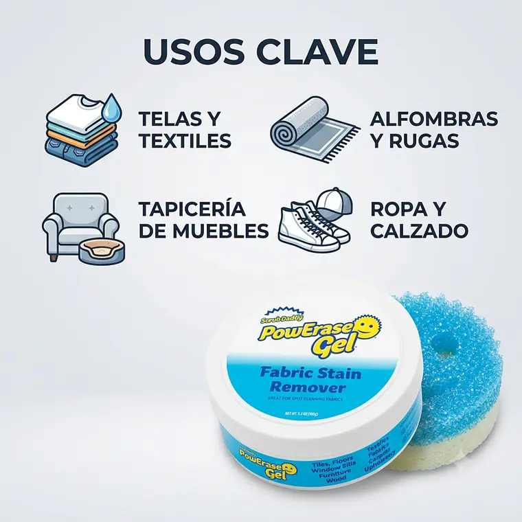 Gel Quitamanchas Telas PowErase 160g Y Esponja Mommy 4