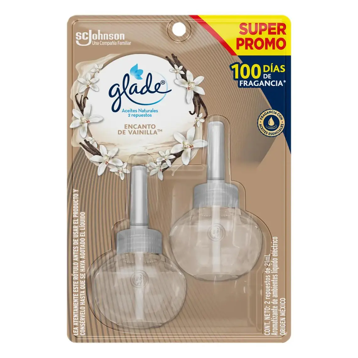 Recarga Glade Aceite Natural Vainilla 21mlx2unid 1
