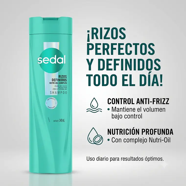Shampoo Sedal Rizos definidos 340ml 2