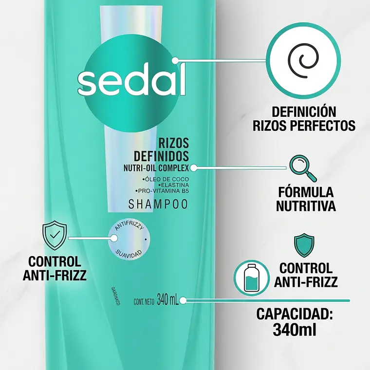 Shampoo Sedal Rizos definidos 340ml 4
