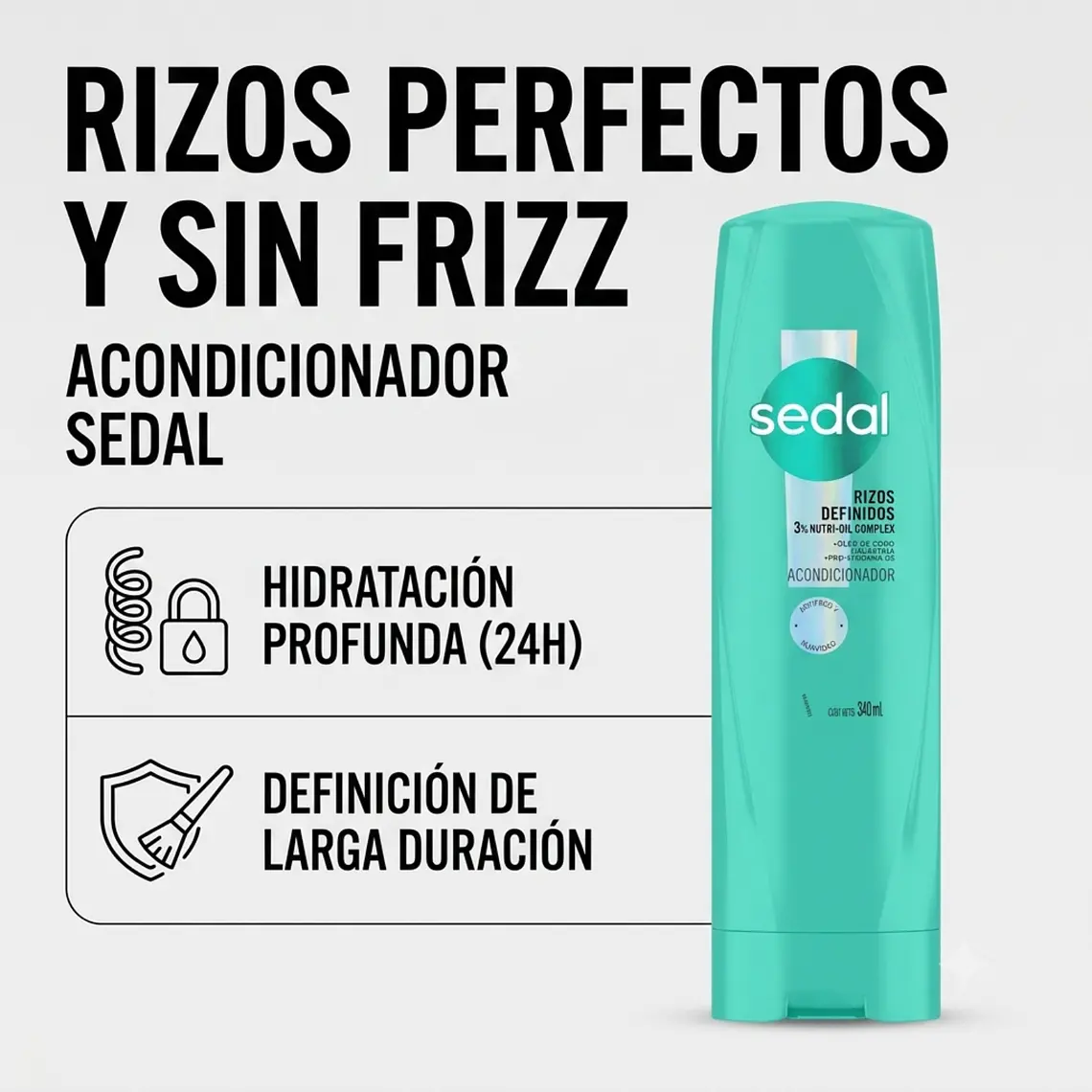 Acondicionador Sedal Rizos definidos 340ml 2
