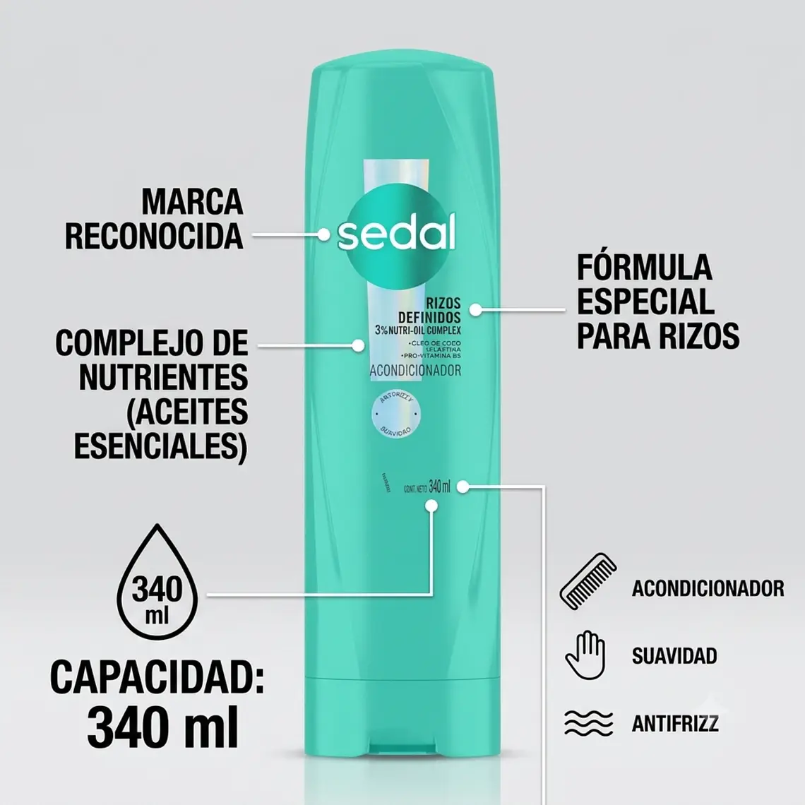 Acondicionador Sedal Rizos definidos 340ml 4