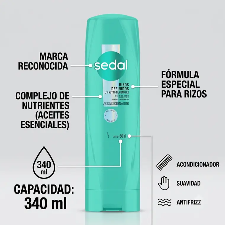 Acondicionador Sedal Rizos definidos 340ml 4