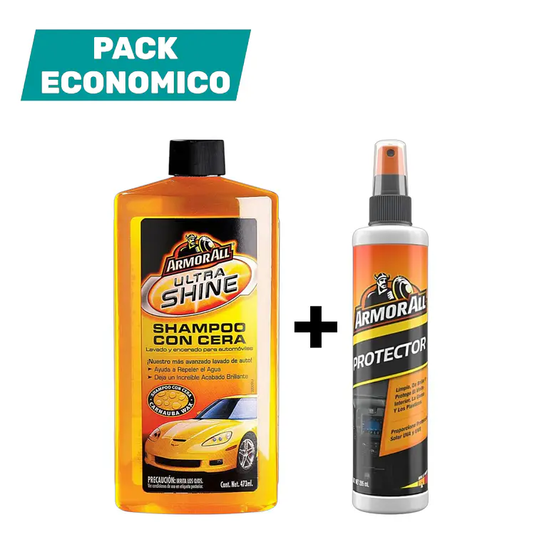 Armor All Pack Shampoo Cera 473ml Mas Protector 295ml 1