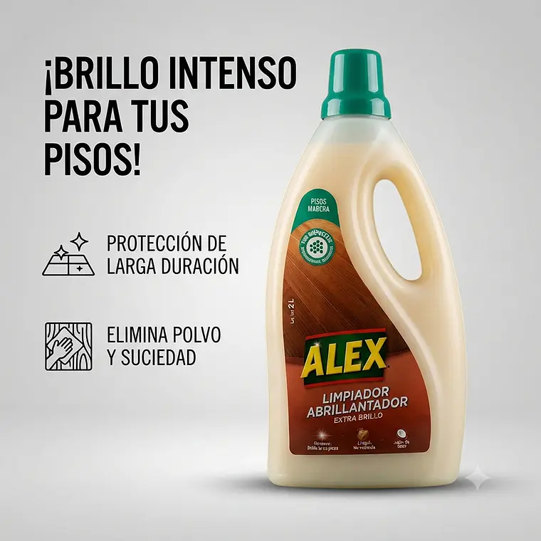 Alex Limpiador Abrillantador Pisos Madera 2L Extra Brillo 2
