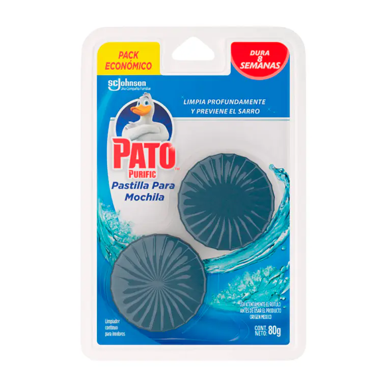 Pastilla Estanque Inodoro Azul Pato Purific Antisarro Limpieza Pack 2 1