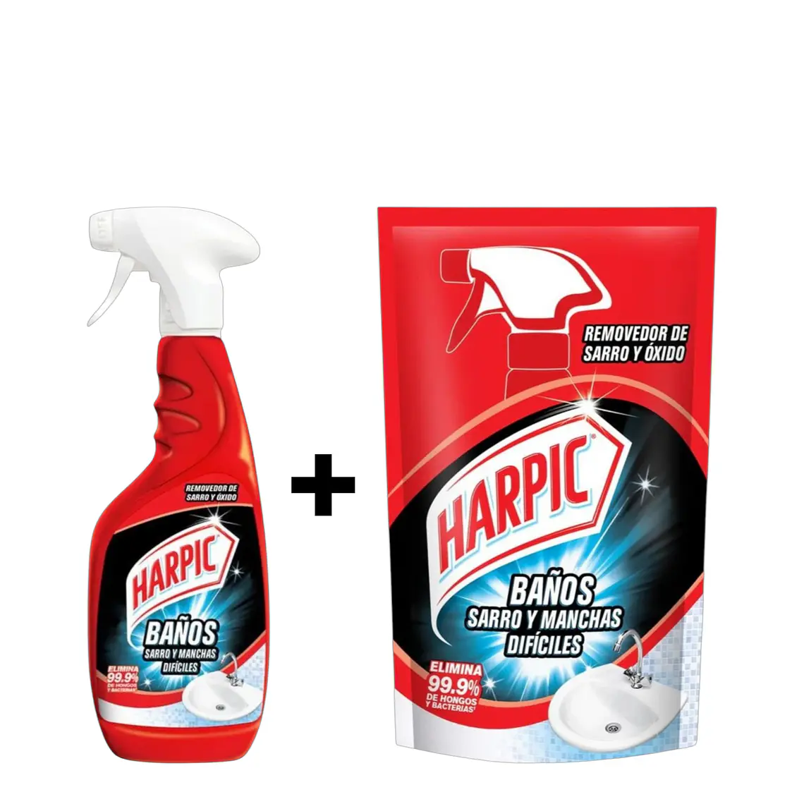 Harpic Baño Gatillo 495ml Mas Recarga 420ml Antisarro 2