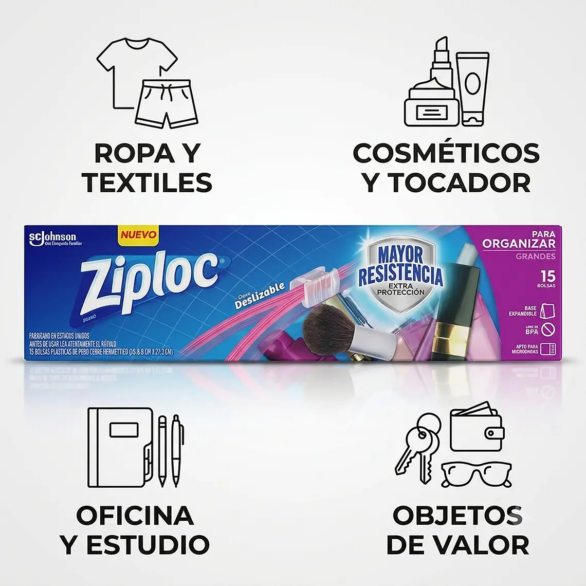 Bolsa Para Organizar Ziploc Grande Cierre Fácil 15un 3