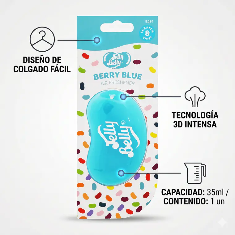 Aromatizante Jelly Belly 3D Berry Blue - Arándano 1 un. 5