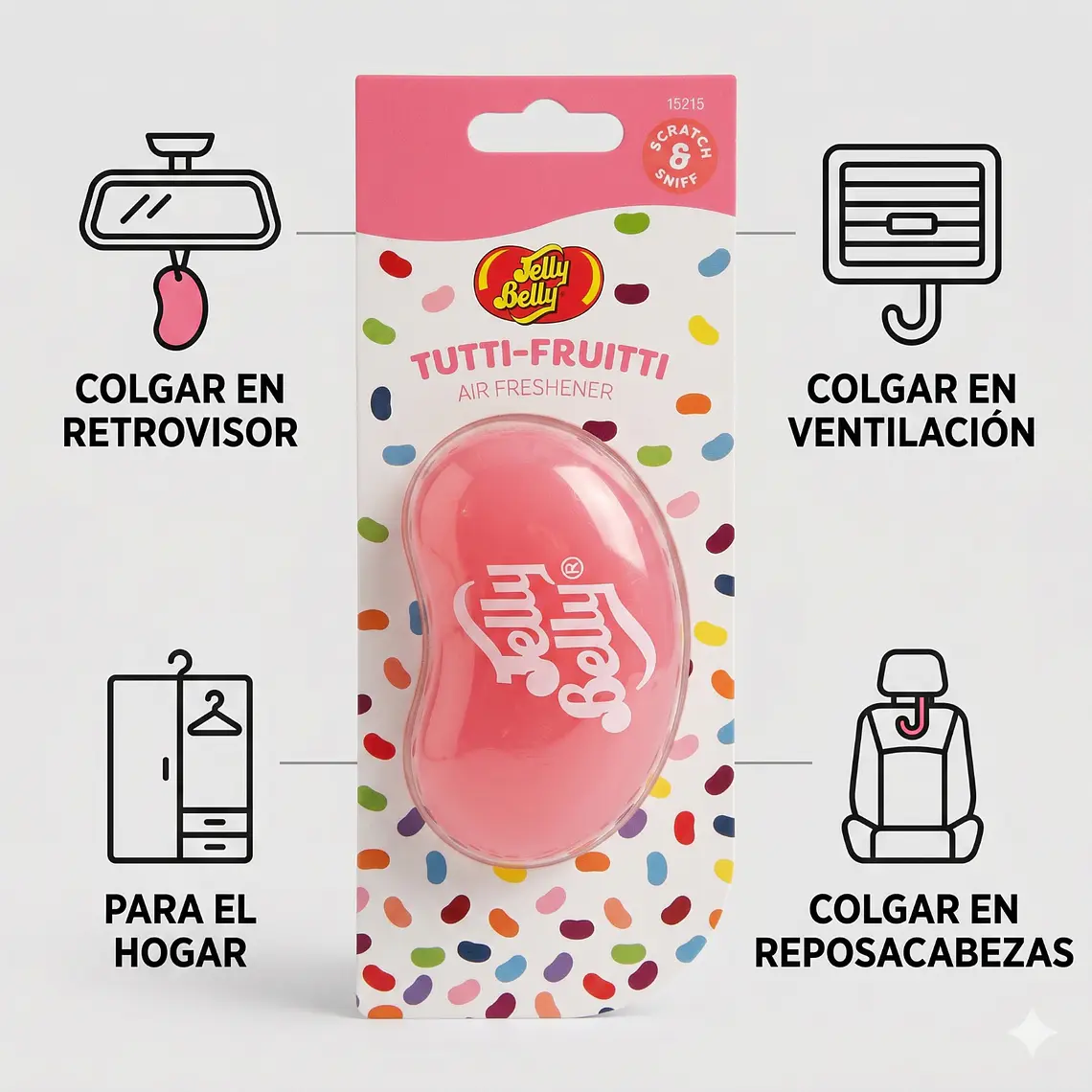 Aromatizante Auto Jelly Belly 3D Tutti Frutti Colgante 3