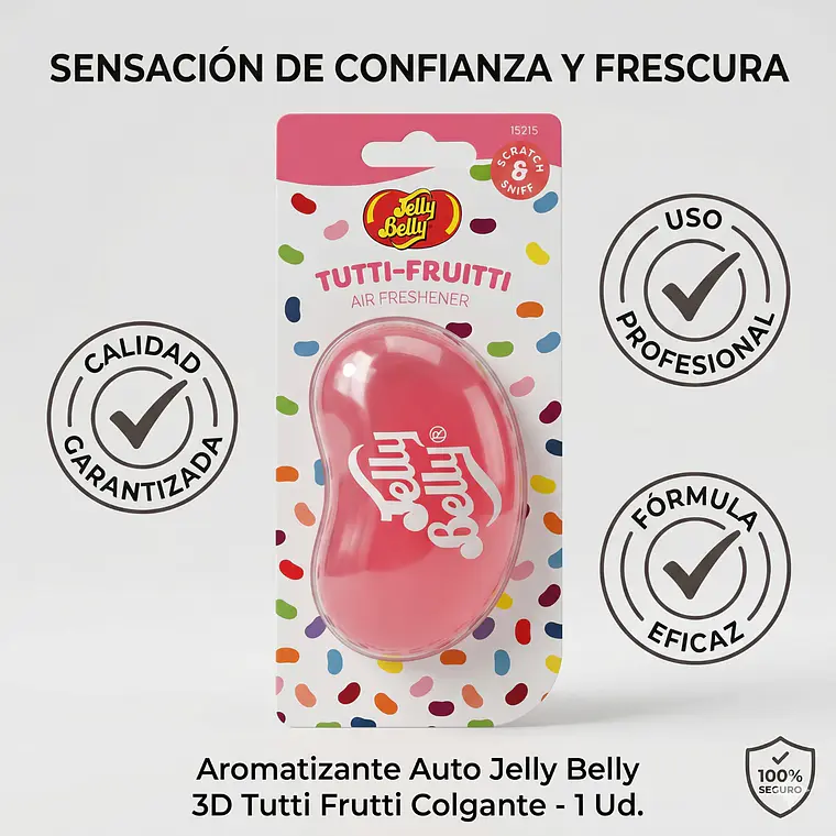 Aromatizante Auto Jelly Belly 3D Tutti Frutti Colgante 5