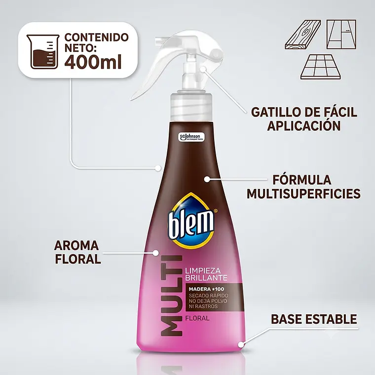 Limpiador Multisuperficies Electronico Blem Floral 400ml 4