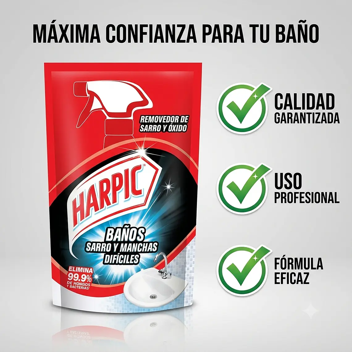 Recarga Harpic Baño Sarro y Manchas Difíciles 420ml 5