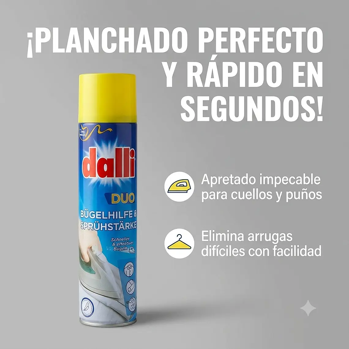 Apresto Planchar Dalli Duo 2en1 Spray Antiarrugas 400ml 2