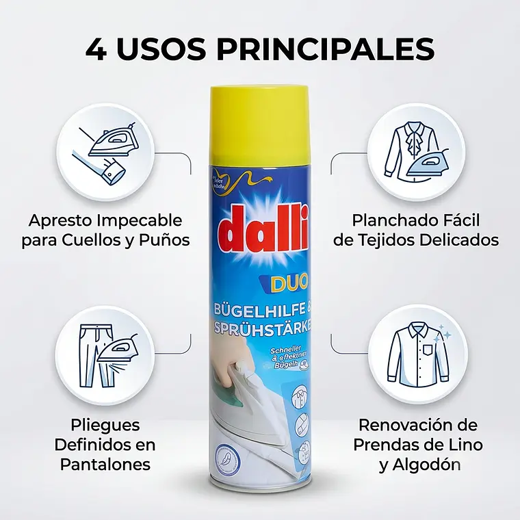 Apresto Planchar Dalli Duo 2en1 Spray Antiarrugas 400ml 3