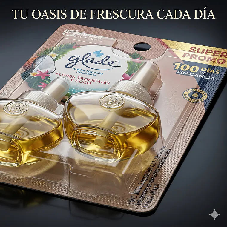 Glade Recarga Aceite Tropical Floral Pack 2 6