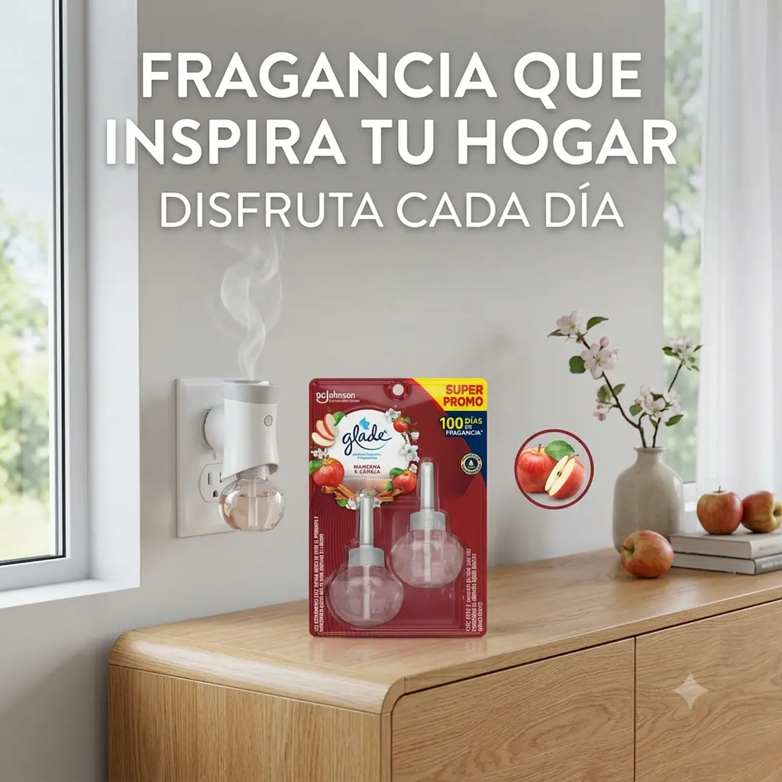Recarga Glade Aceite Natural Manzana Canela 21ml x2 7