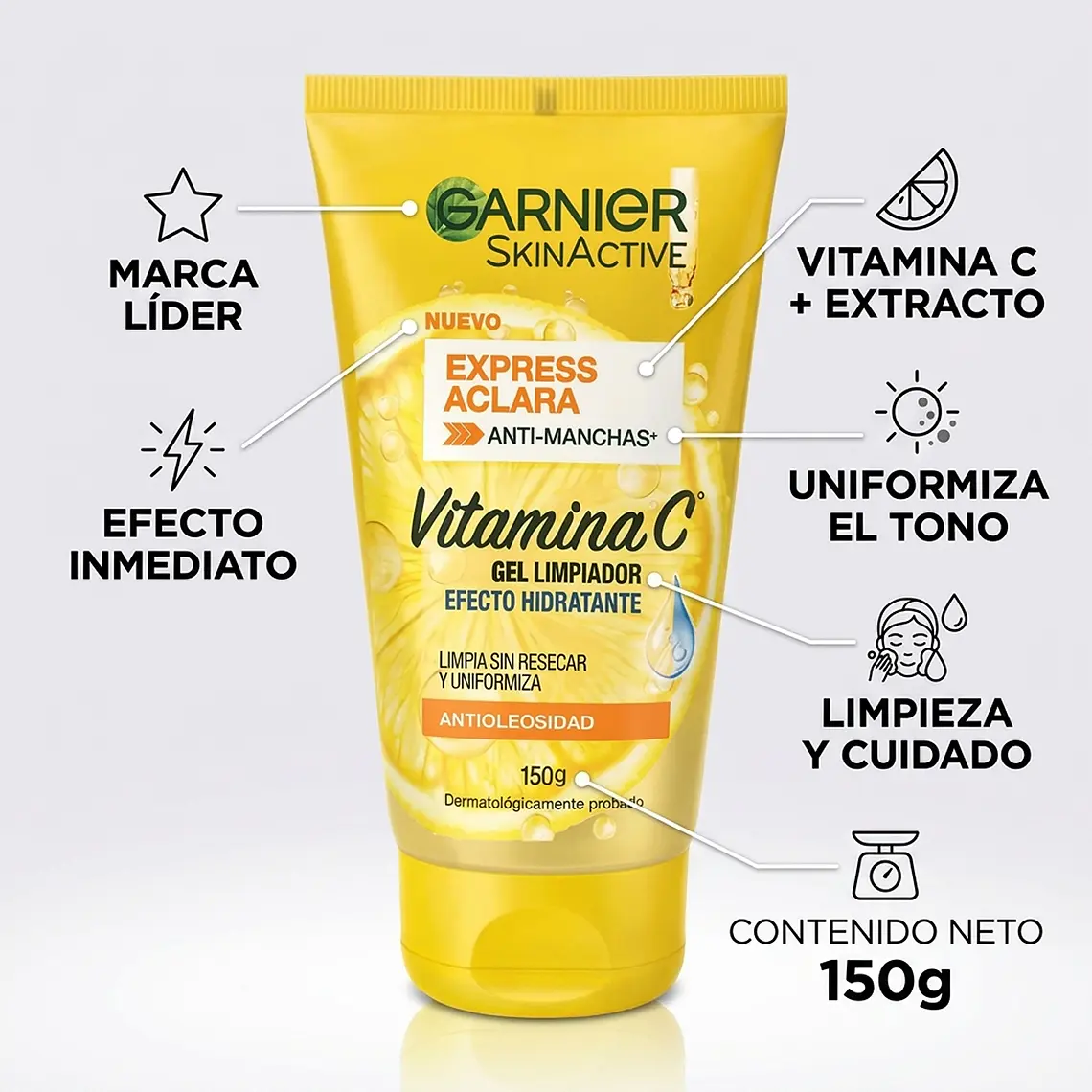 Gel Limpiador Garnier Vitamina C Anti Manchas 150g 5