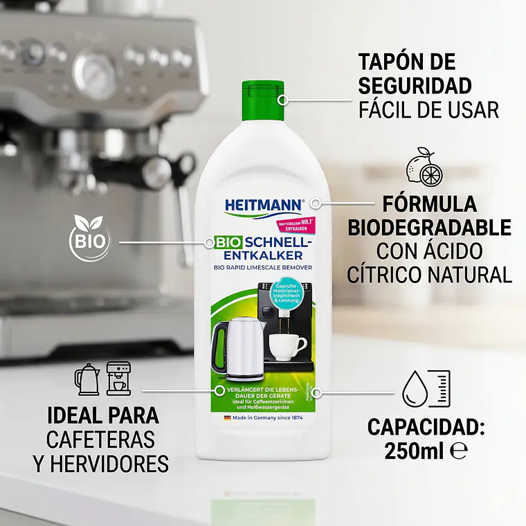 Descalcificador Limpiador De Cafeteras Y Hervidores 250ml 5