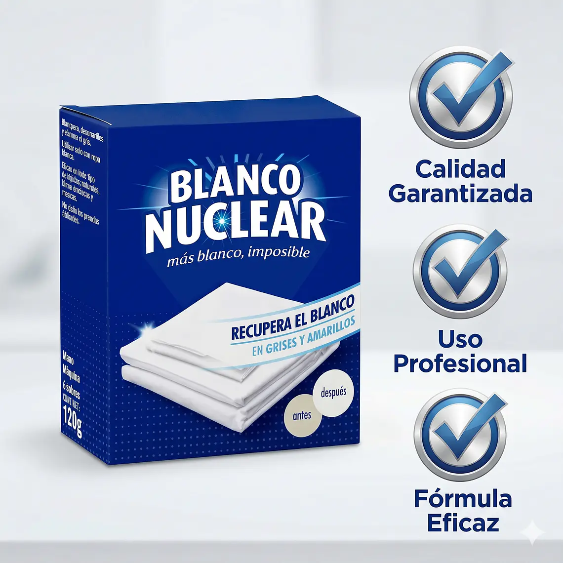 Quitamanchas Blanco Nuclear Sobres 6×120 g 6