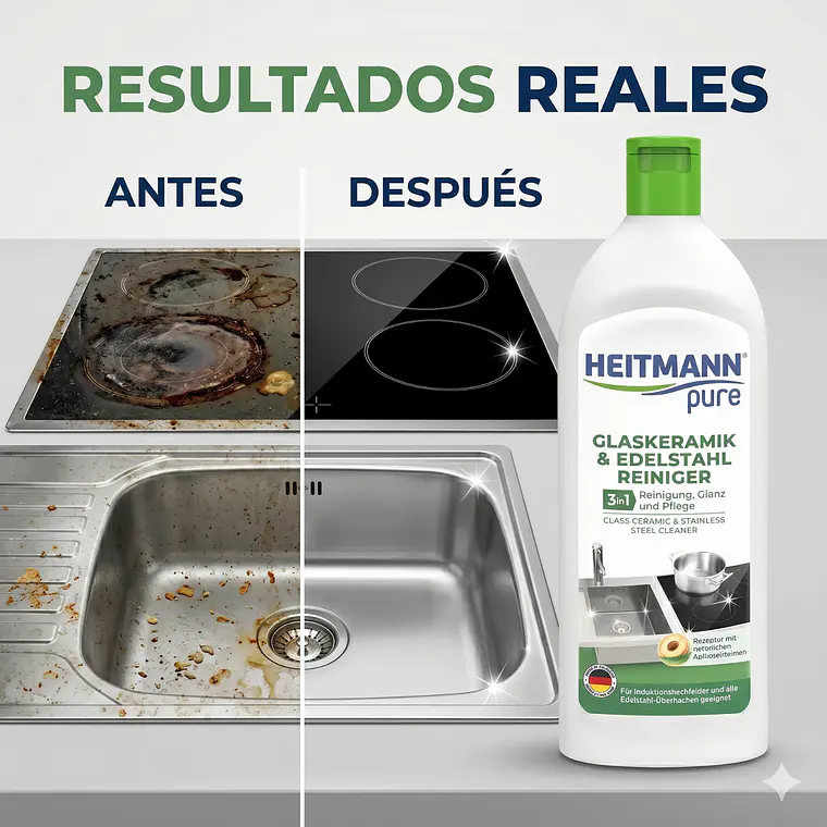 Heitmann Limpiador Vitrocerámica y Acero Inox 250ml 3